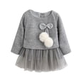 thumbnail image 2 of FRSASU Kids Dress ,Toddler Baby Kid Girls Long Sleeve Knitted Bow Newborn Tutu Princess Dress 0-24M, 2 of 4