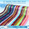 thumbnail image 3 of WEIF-Hair Tinsel Kit (48 Inch 25 Colors 5000 Strands), Glitter Tinsel Hair Extensions with Tinsel Beads, Heat Resistant Fairy Hair Tinsel Kit with Hair Tinsel Tool for Women Girls Daily Parties Fe, 3 of 4