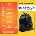 thumbnail image 2 of Bagtron 55-60 Gallon Trash Bags, 50 Micron, 36" x 58" Large, Black, 50 Count, 2 of 6