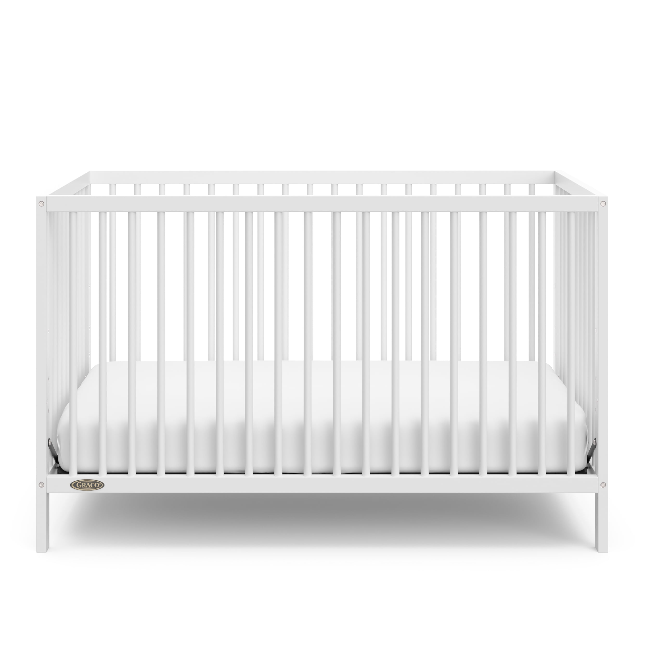 Graco Teddi 5-in-1 Convertible Baby Crib, White with Driftwood