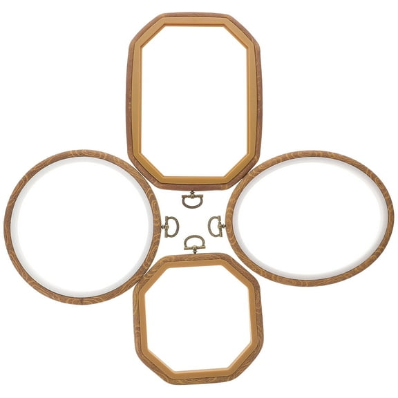 Soimiss 4Pcs Craft Sewing Hoops Reusable Embroidery Circles for Cross Stitching and Decoration