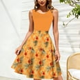 thumbnail image 7 of qucoqpe Summer Dresses for Women 2026 Fashion Floral Print Sleeveless Crew Neck Loose Fit Casual Midi Tank Dress, 7 of 7