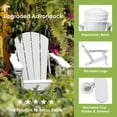 thumbnail image 2 of Tappio Foldable HDPE Adirondack Chair, Patio Seat All Weather Outdoor Patio Chair with Cup Holder for Lawn Yard Fire Pit, Wooden Textured, White, 2 of 7