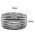 thumbnail image 2 of Luxe Jewelry Designs Women's Stainless Steel Pave Ring with Round Top Grade Crystals, Size 7, 2 of 4