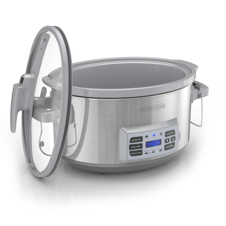 BLACK+DECKER 7-Quart Digital Slow Cooker with Temperature Probe + Precision  Sous-Vide , Stainless, SCD7007SSD