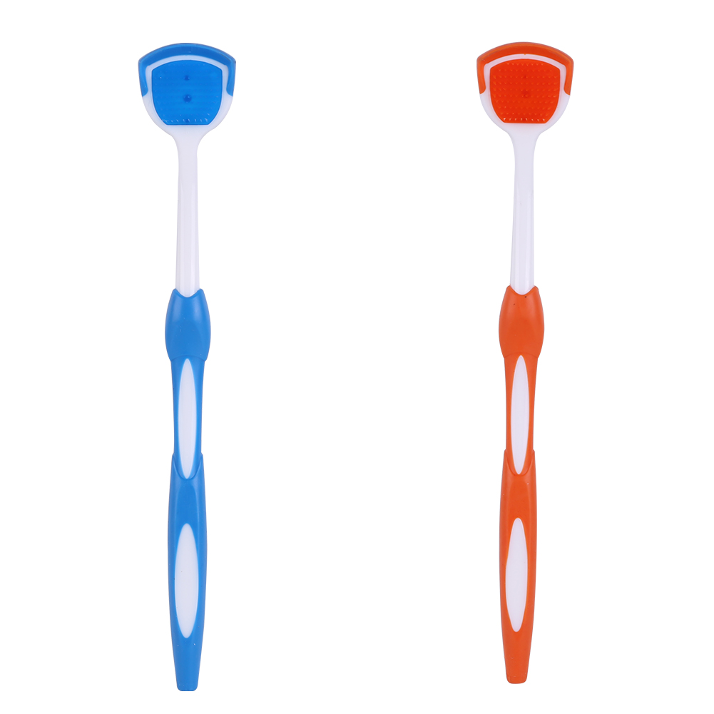 AMNHDO Tongue Coating Brush Tongue Cleaner Fresh Breath Scraper Oral Care (A)