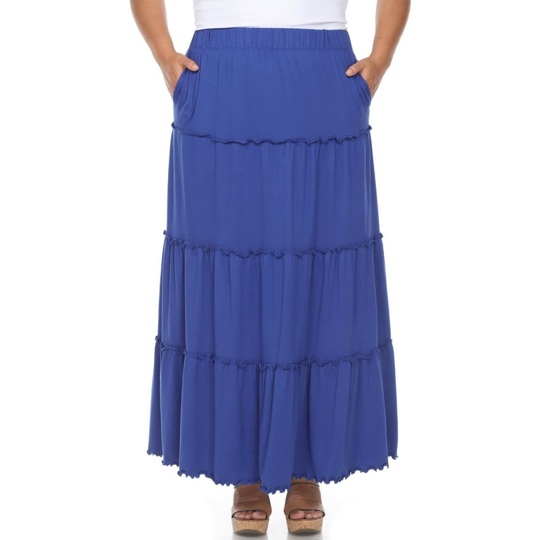 White mark maxi top skirt with pockets