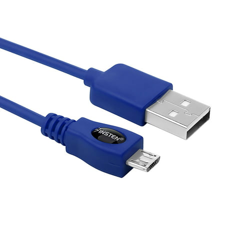 Insten Blue 10' Micro USB Charger Cable For ZTE Grand X LTE Maven ZMAX 2 Quest / Huawei Pronto / Alcatel One Touch Pixi 3 / Motorola E4 G5 G4 Plus Play Droid Turbo 2 Moto E G X Nexus 6 / Coolpad