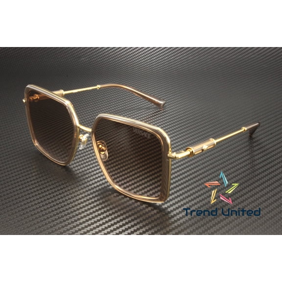 Versace VE2261 100213 56mm Square Sunglasses Women's Brown Transparent