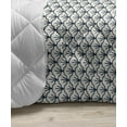 thumbnail image 3 of Geometric Down Alternative Comforter, Abstract Dotted Floral Arrangement Circular Traditional Japanese Motifs, Microfiber Quilt for All Season, 5 Sizes, Dark Blue Cream, by Ambesonne, 3 of 3