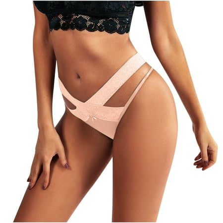 

Tawop Women Sexy Soild Lace Low Waisted G-String Panties Briefs Underwear Bikini C Section Underwear New Arrivals