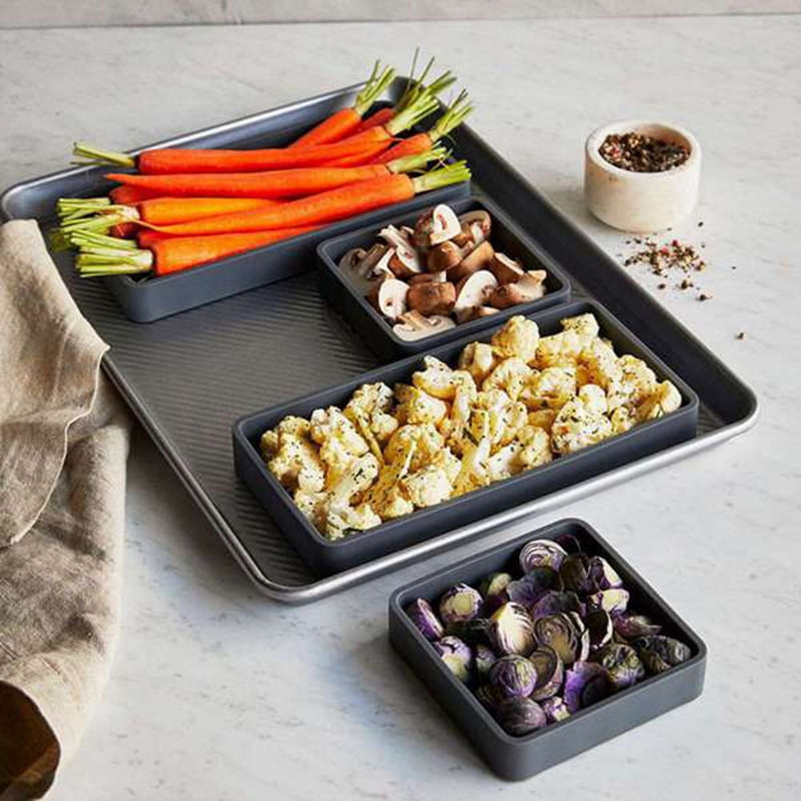 Sheet Pan Dividers for Easy Cooking Meal Prep Oven Microwave Dishwasher Fridge Friendly Nonstick Silicone Trays Walmart