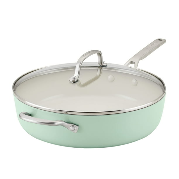 Sartén KitchenAid de cerámica anodizada dura antiadherente de 5 litros con tapa