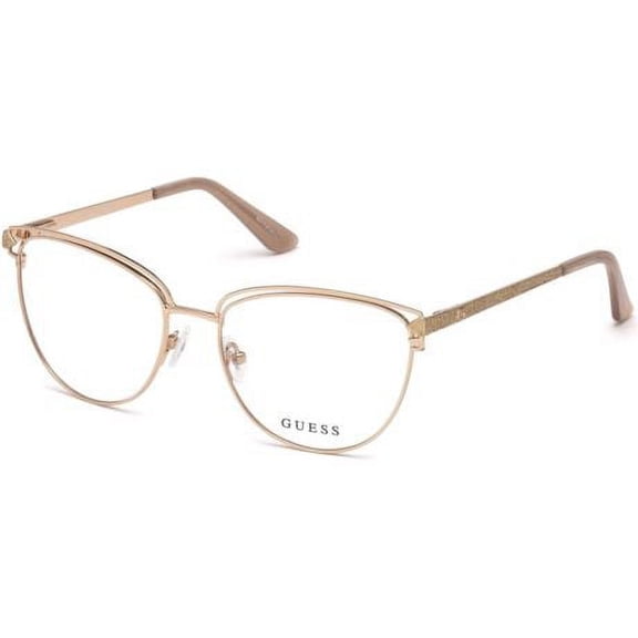 Guess GU2685 Eyeglass Frames - Shiny Rose Gold Frame, Shiny Rose Gold Lenses, 53
