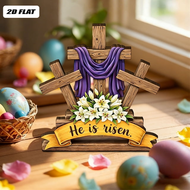 weibbin Acrylic Easter Resurrection Scene Decor Empty Tomb Religious Tabletop Ornament for Home Multicolor