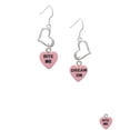 thumbnail image 2 of Delight Jewelry Acrylic Pink "Dream On / Bite Me" Heart Open Heart French Earrings, 2 of 4