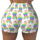 thumbnail image 2 of Balery Rainbow Llama Pantalones cortos de entrenamiento estampados para mujer, sin costuras, ajustados, para gimnasio, yoga, correr, deportes, ejercicio activo, fitness.-Large, 2 of 8