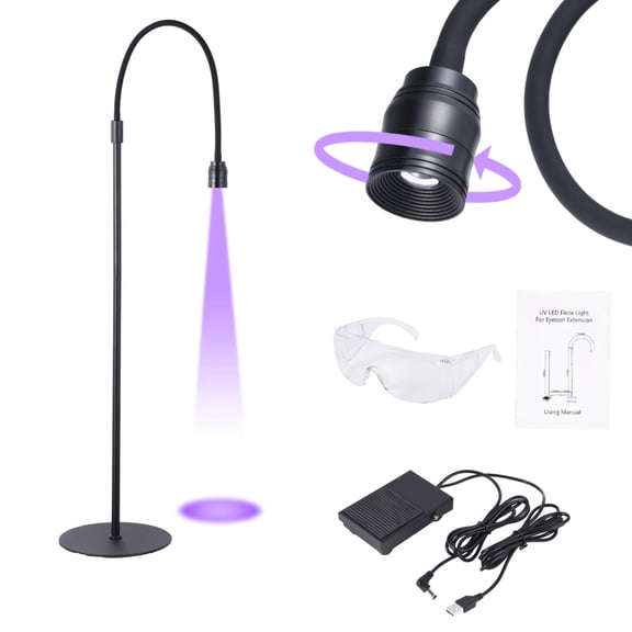 Professional LED Lash Light, UV Curing System with Foot Control for Eyelash Extensions and Nail Gel Applications