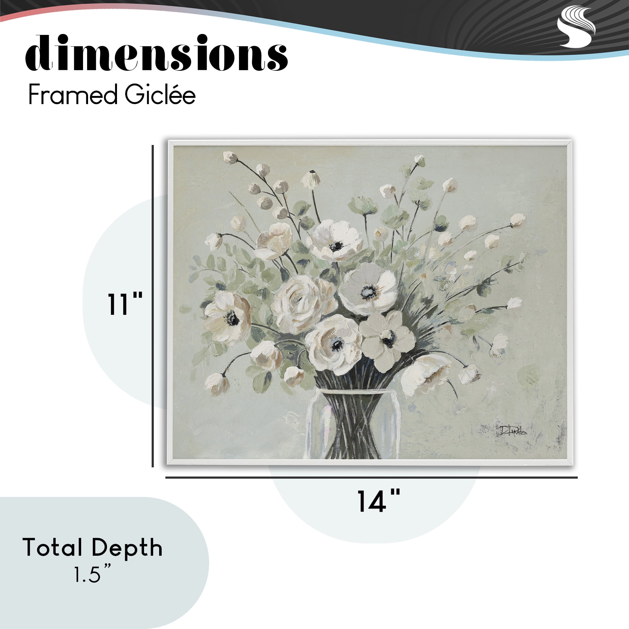Stupell Industries Siempre Bella Bouquet White Framed Giclee Art, design by Patricia Pinto