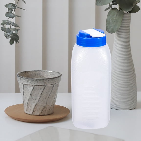 Toyvian Clear Portable Water Pitcher Plastic Beverage Jug with Leak Proof Lid for Parties
