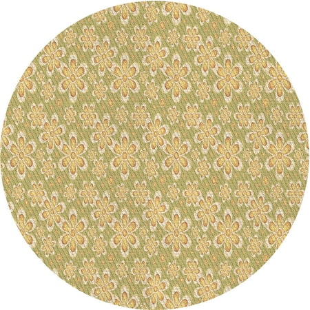 

Ahgly Company Indoor Round Patterned Caramel Brown Area Rugs 3 Round
