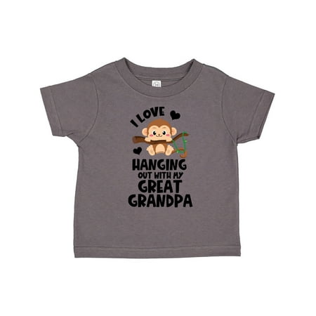 

Inktastic Monkey I Love Hanging out with My Great Grandpa Gift Toddler Boy or Toddler Girl T-Shirt