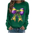 thumbnail image 2 of Xuyuer Women's Carnival Printed Long Sleeved Round Neck Mardi Gras Sweatshirt Carnival Outfits Women Carnival Sweatshirts Fat Tuesday Fashionable Pullover Tops, 2 of 6