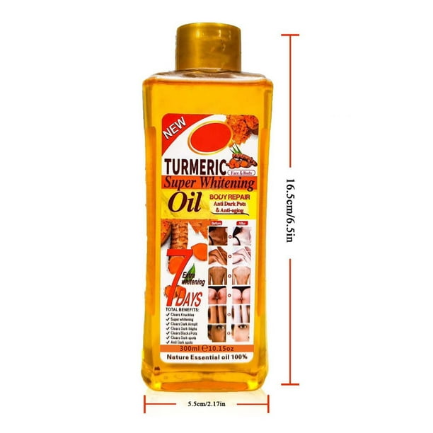 Aceite esencial de cúrcuma, aceite súper blanqueador, aceite de cúrcuma, aceite súper blanqueador, aceite de cúrcuma para aclarar, 300 ml, aceites hidratantes