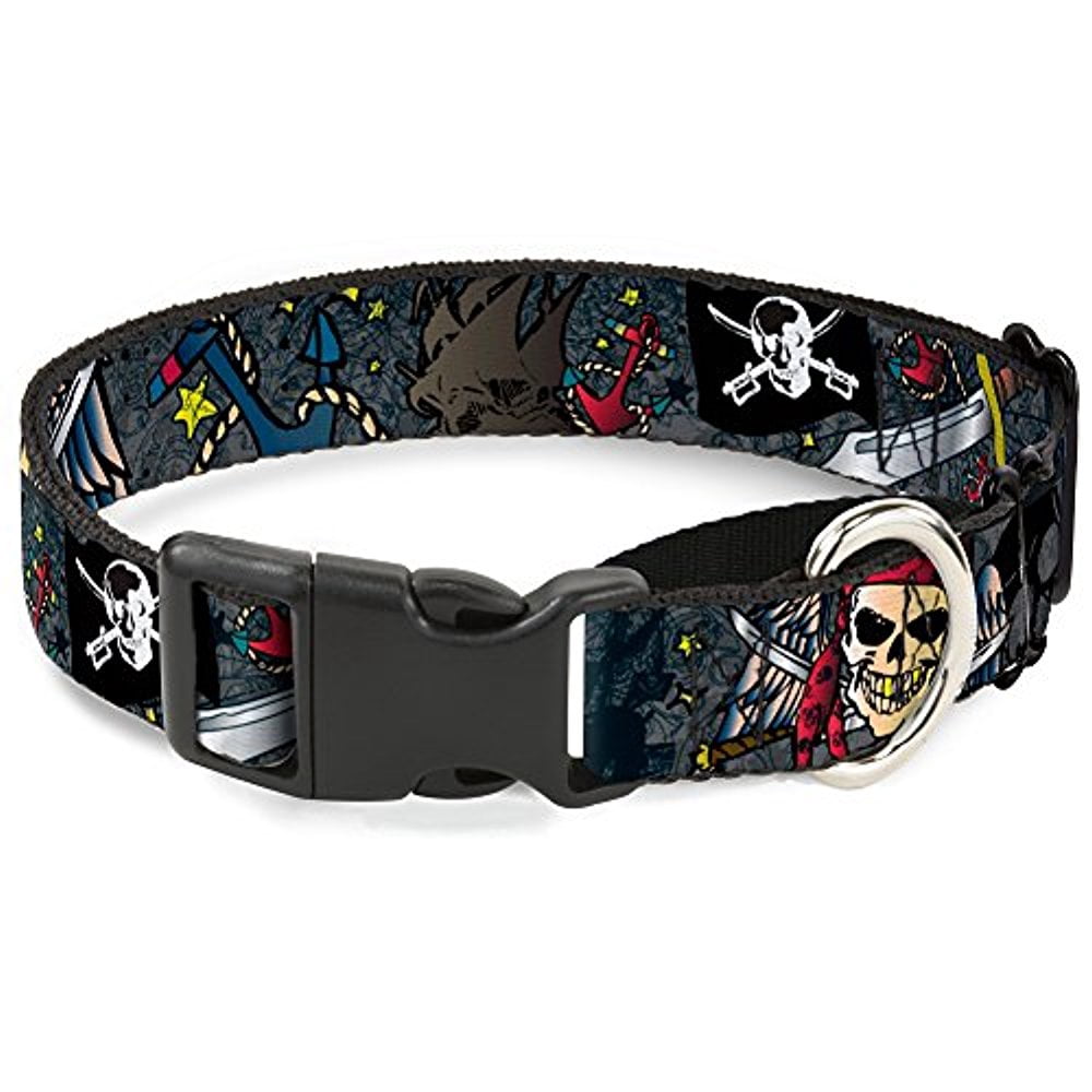 buckle-down "dead men tell no tales gray" martingale dog collar