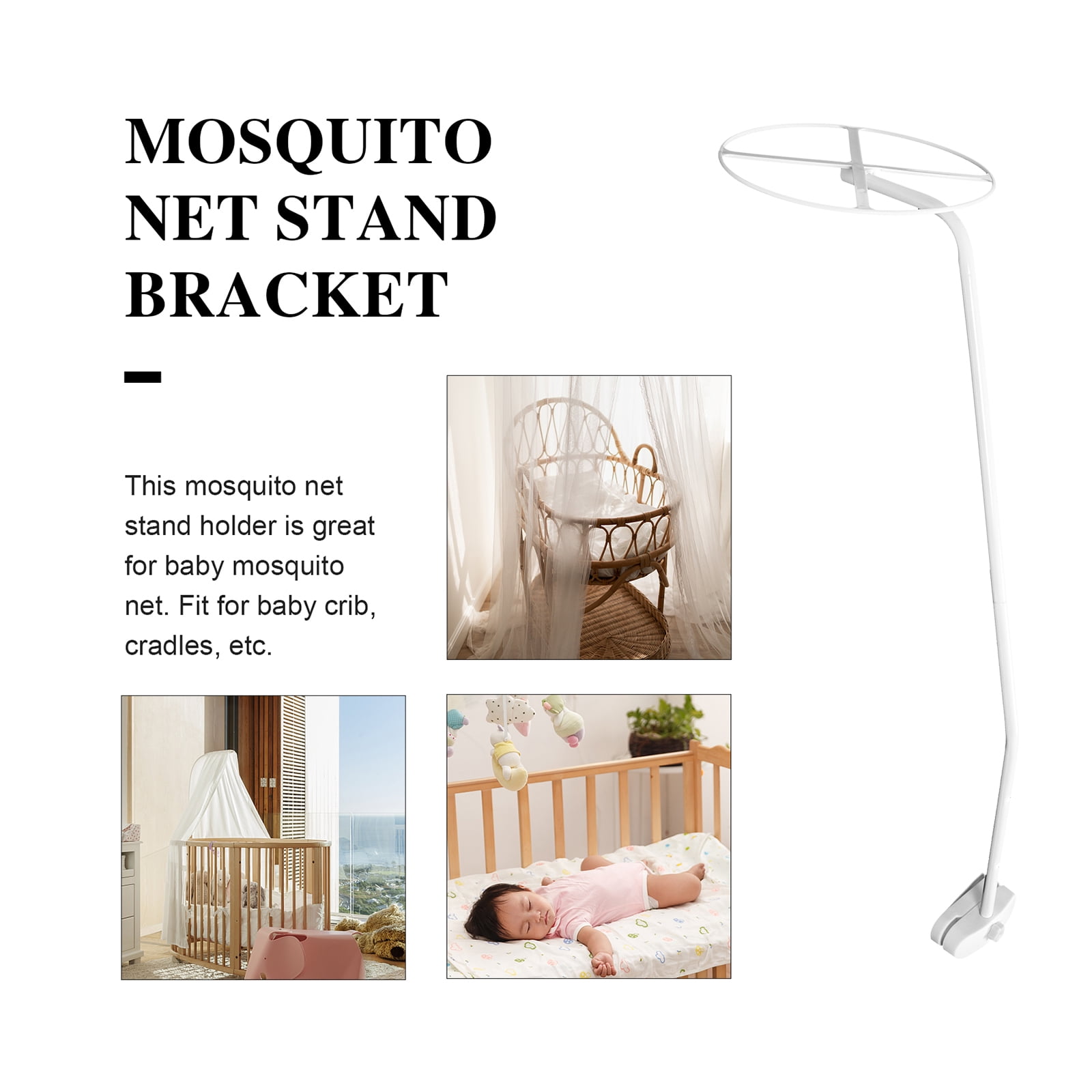 Mosquito Net Bracket for Holder Crib Mounting Mosquitos Stand Metal White Steel Baby Walmart