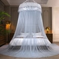 thumbnail image 4 of harmtty Hanging Mosquito Net Top Hook Encrypted Mesh Lace Patchwork Mosquito Repellent Round Dome Court Style Crib Canopy Bedroom Decoration Light, 4 of 8
