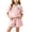 Pink, variant on Juorvia Girls Summer Outfits 2pc Toddler Tween Sweatsuit Loose Fitted Collared T-Shirts Drawstring Waist Shorts(2-3 Years,Purple)