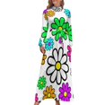 thumbnail image 1 of Vestido largo con estampado de flores alegres y margaritas de estilo hippie, vestido de fiesta de lujo para mujer, vestido de noche, graduación, trajes de playa para mujer, 1 of 4