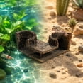 thumbnail image 1 of Resina para Acuario, Escondite de Paso en Esquina para Peces y Camarones, Aspecto Natural, Seguro para el Agua, 13x13x7cm, Túnel Decorativo Marrón, 1 of 8