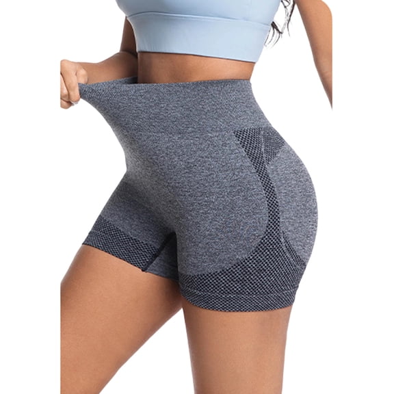 Neewe Workout Biker Shorts Women - High Waisted Tummy Control Spandex Booty Volleyball Shorts for Yoga Dance