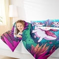 thumbnail image 4 of Castle Fairy Kids Teens Kawaii Bow Axolotl Twin Comforter Sets,Sea Salamander Bedding Set, 4 of 7