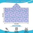 thumbnail image 2 of Purple Cartoon Narwhal Pattern Hooded Bath Towel，50"x30" for Ages 3 To 12 Kids, Quick Dry Lightweight Soft Microfiber Hood Beach Towel Cover Up for Kids, 2 of 7
