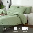 thumbnail image 3 of Duvet Cover Queen Size 100% Egyptian Cotton Duvet Cover Set,1600 Thread Count Feel Super Soft Comfortable Chic Lightweight 3 PCs Home Bedding Set (sage Green, 90''x90'', 3 of 12