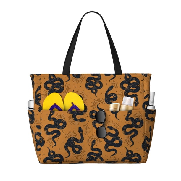 Disketp Snake Bolsa de Playa de Gran Capacidad, Bolso Impermeable y a Prueba de Arena para Mujer, Ideal para Playa, Piscina y Natación
