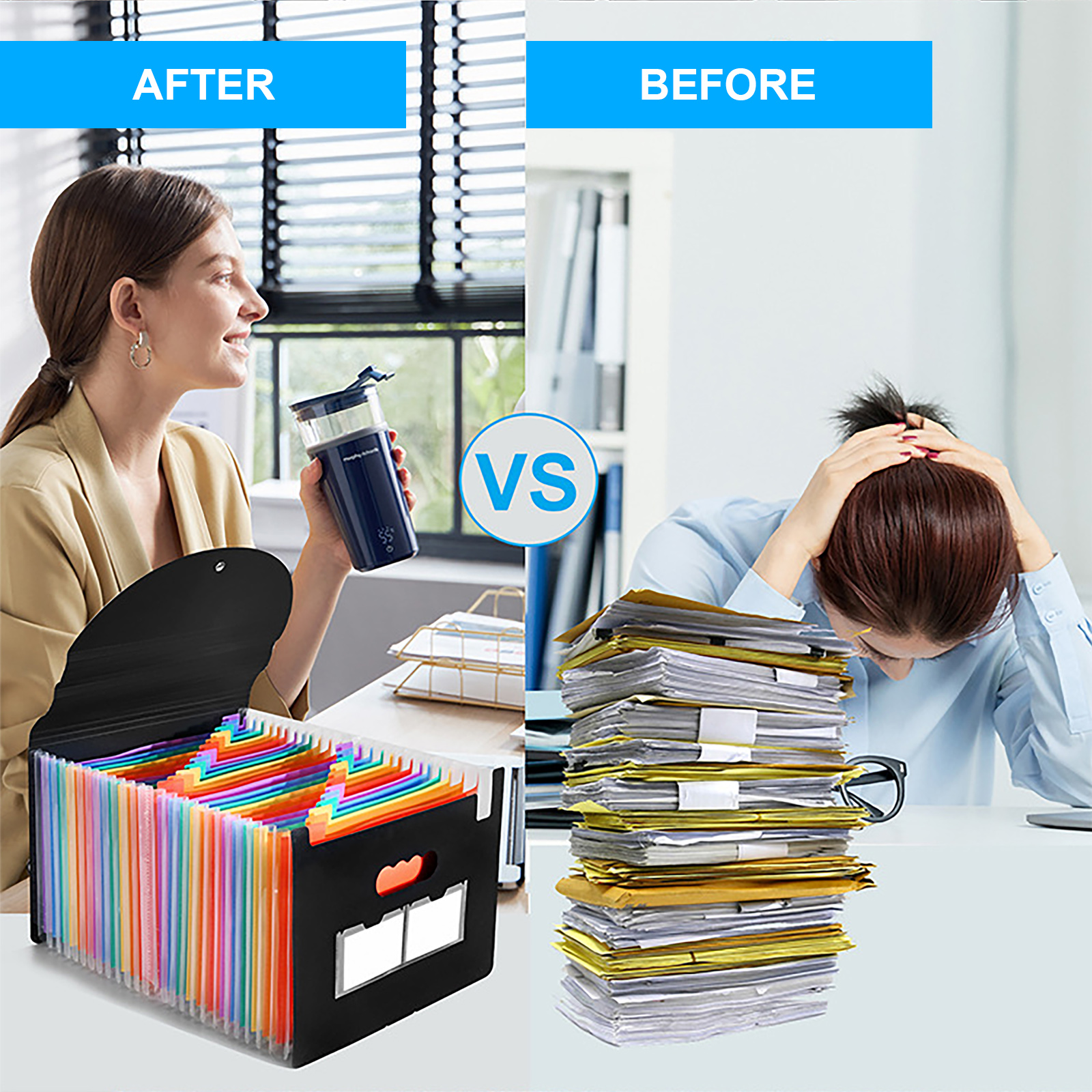 AGCAN 37-Pocket Expanding Accordion File Organizer with Cover photo 3
