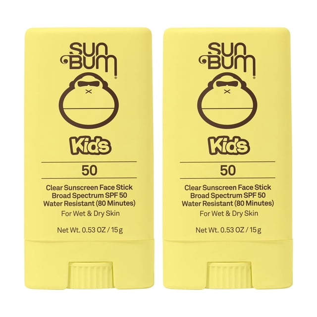 Protector solar en barra facial Sun Bum Kids SPF 50 15 ml (paquete de 2)