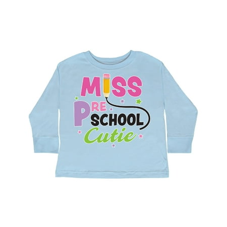 

Inktastic Miss Preschool Cutie with Pencil and Stars Gift Toddler Toddler Girl Long Sleeve T-Shirt