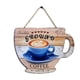 thumbnail image 1 of Letrero para puerta de cafetería, colgante de pared de madera, taza y plato decorativos livianos. B, 1 of 9