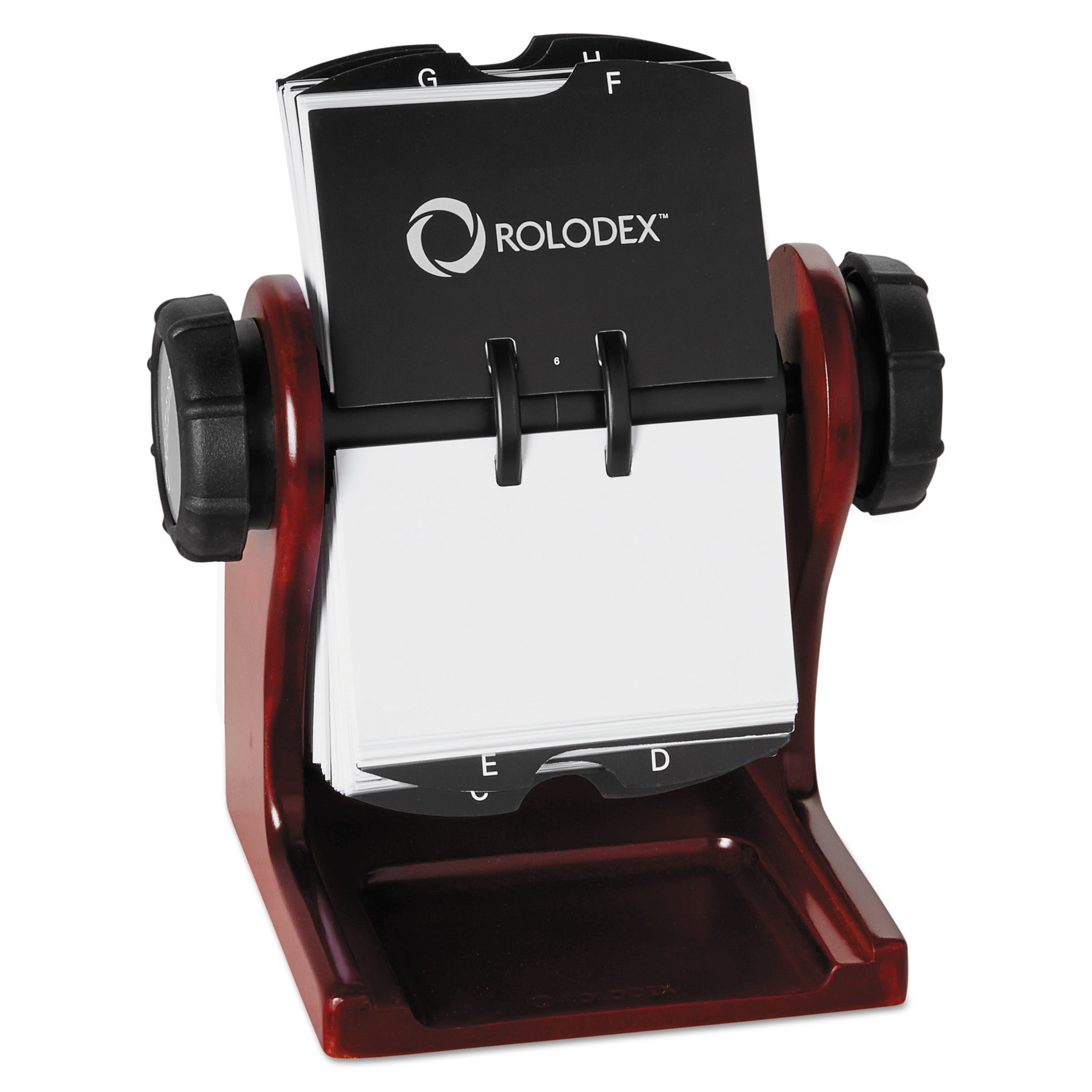 Includes 200 sleeves for up to 400 c Rolodex Classic 200 Rotary Card File Black 