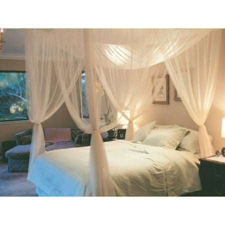 4 Corner Post Bed Canopy Mosquito Net Full Queen King Size Netting 4 Corner Post Bed Canopy Mosquito Net Full Queen King Size Netting