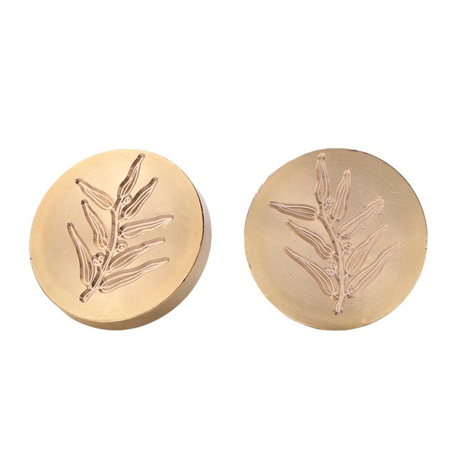 Cuadros Decorativos Cabeza de sello de sellado de cera de flor de hierba redonda Sellos de cobre sin mango (ZR018) Likrtyny embutido en tela