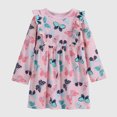 thumbnail image 2 of JUMEYU Little Girls Cotton Long Sleeve Cartoon Appliques Summer Casual Dress 6T 7T (Pink,6-7 Years), 2 of 9
