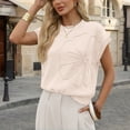 thumbnail image 6 of SUNBS Short Sleeve Sweater Blouses for Women Crew Neck Shirts Loose 3D Floral Tops Knit Vest Trendy Fashion Clothing, 6 of 10