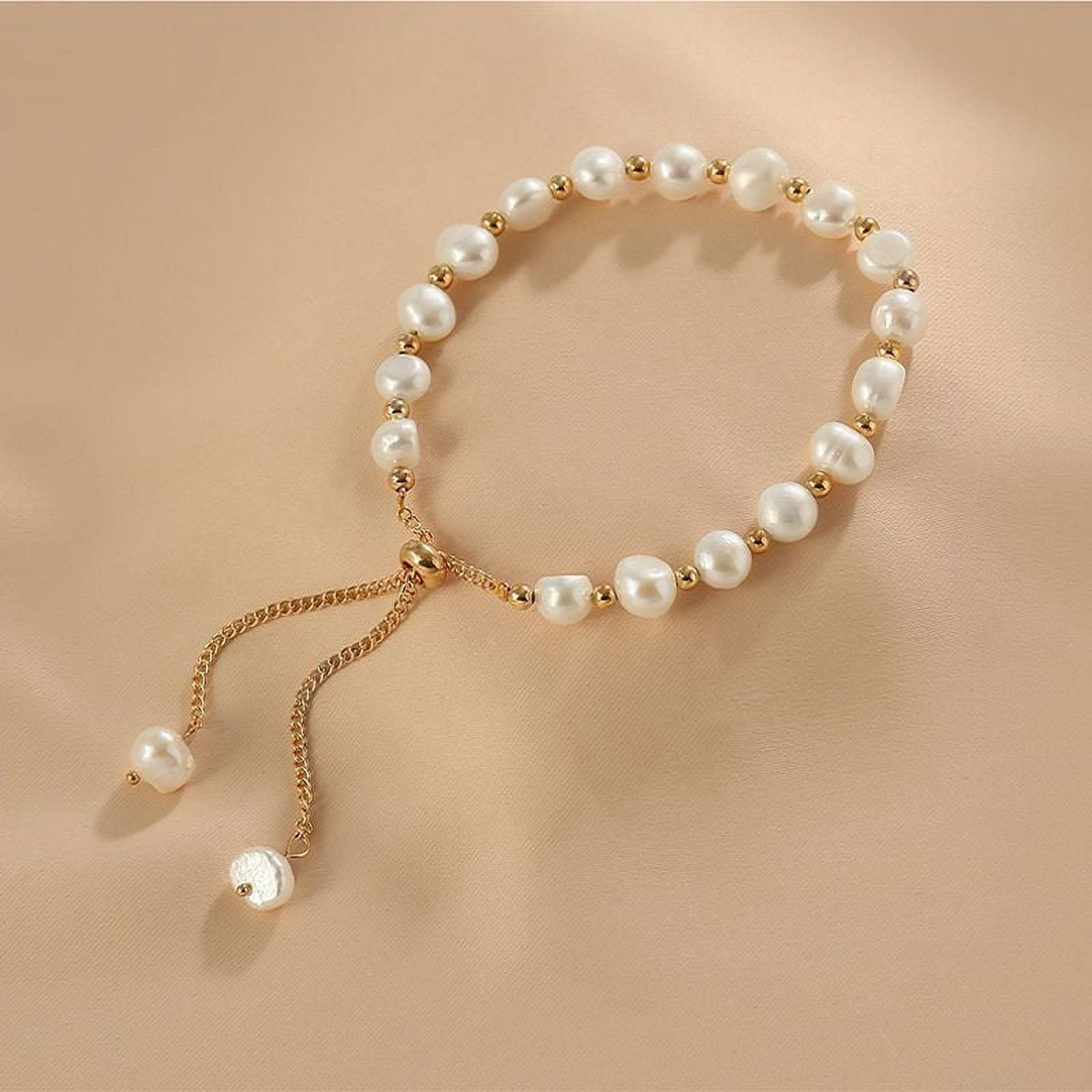 ■VINTAGE HOLLYWOOD■ Baroque Pearl Matte Bracelet VH239OBR0 Vintage Baroque Pearl Bracelet - Elegant and Trendy Ins