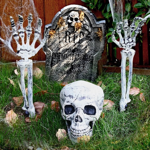 Gupgi 3Pcs Halloween Skeleton Ground, Artificial Human Plastic Bones